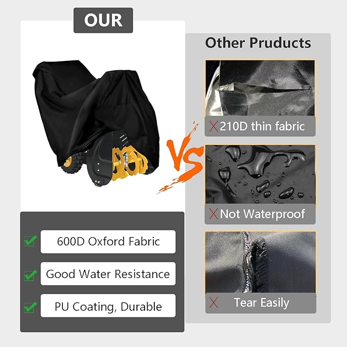 FLYMEI Snow Blower Cover Heavy Duty 600D Snowblower Covers Waterproof, Outdoor Snow Thrower Cover Universal Fit for EGO, Honda, Ryobi, Cub Cadet, Ariens, Troy Bilt, Snow Joe, Toro