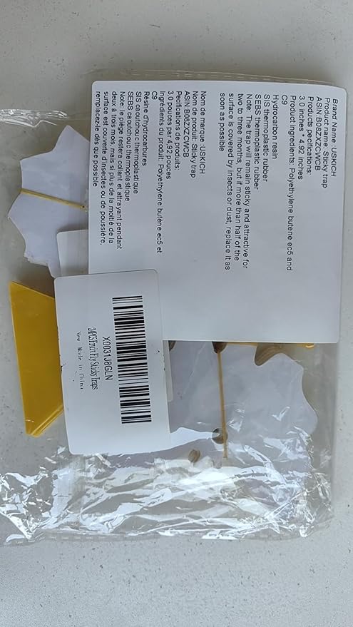 24PCS Fruit Fly Sticky Traps, Fungus Gnat Traps Insect Trap for Plants Kitchen Indoor and Outdoor(24 Light Yellow)