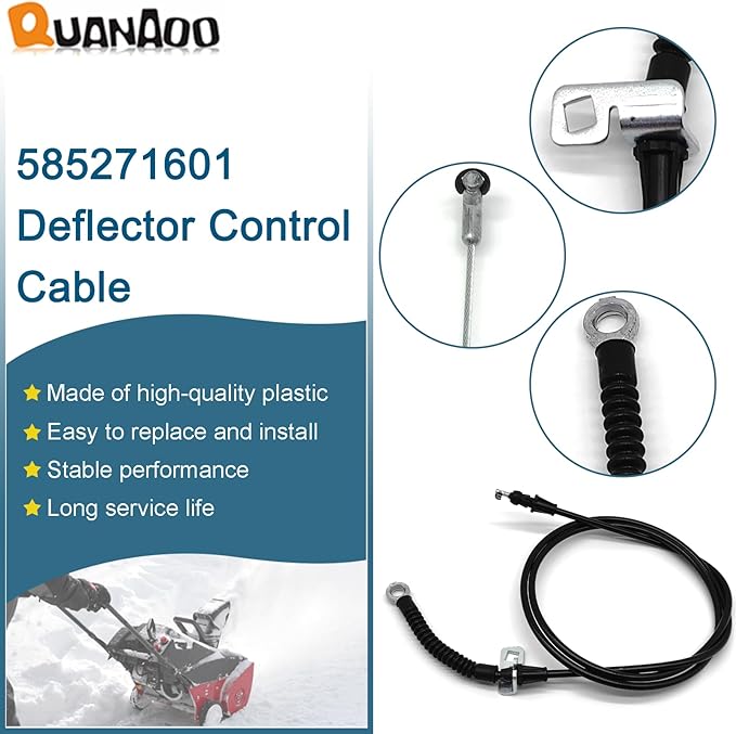 Deflector Control Cable 585271601 for Husqvarna Poulan Snow Thrower fits Husqvarna ST 230E, ST 261E, ST 268EP, ST 276EPT, ST 324P, ST 327T, 924 HV, 1650 EXL, 11524 E Snow Blowers