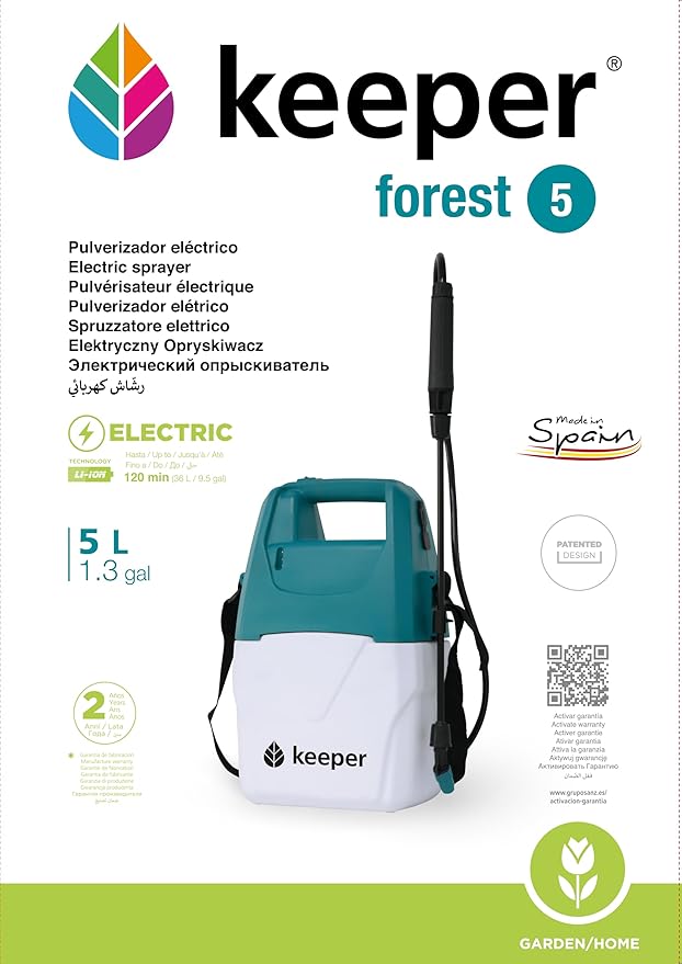 Battery-Operated Handheld Lawn and Garden Sprayer,Keeper Forest 5