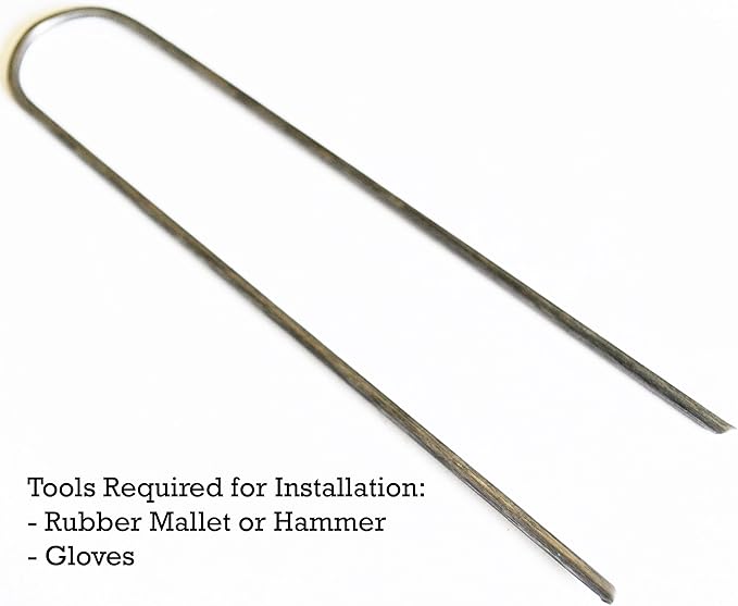 Sandbaggy Round Top 6-Inch Landscape Staples ~ SOD Garden Stakes Square Pin for Ground Cover Fabric & Drip Irrigation Tubing (200 Staples)