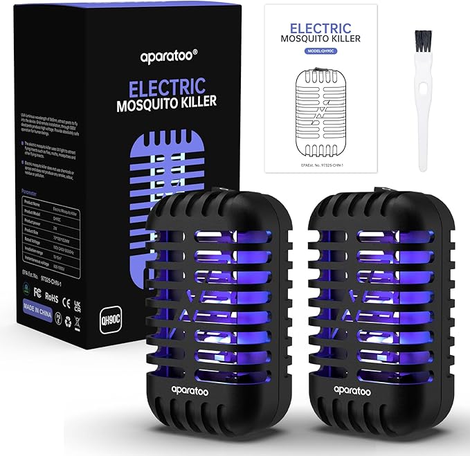 Bug Zapper Indoor Plug in, Fly Zapper Electronic 2 Pack Bug Zapper, Powerful Mosquito Zapper Insect Trap for Camping, Patio, Home, Kitchen