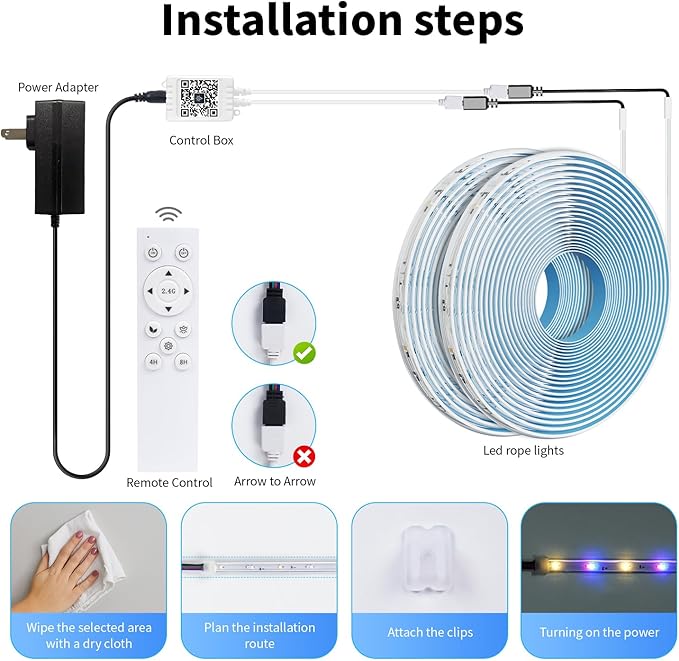 LED Grow Light Strips, 100FT APP Control IP67 Waterproof, 24W Full Spectrum, Auto ON&Off 4/8H Timer, 2.4G Remotely,10 Dimmable Levels for Indoor Plant Growing (Red Bulb WW)