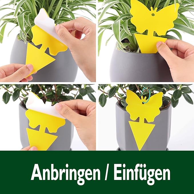 Garsum Gant Traps for Indoors,Fruit Fly Bugs Trap, Yellow Sticky Fungus Knit Killer for Houseplant,Mosquito, Flying Insert, White Flies,18 Pack