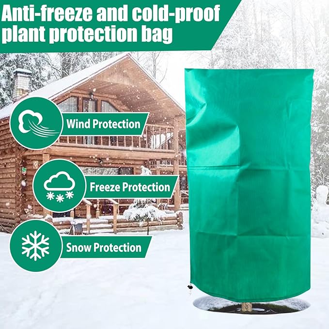 2 Pack Plant Covers Freeze Protection for Winter, 2.2oz/yd² Frost Blankets Cloths With Zipper/Drawstring (84" X 72"), Large Plant Frost Protection Covers Outdoor, for Shrub Bush Fruit Tree Potte
