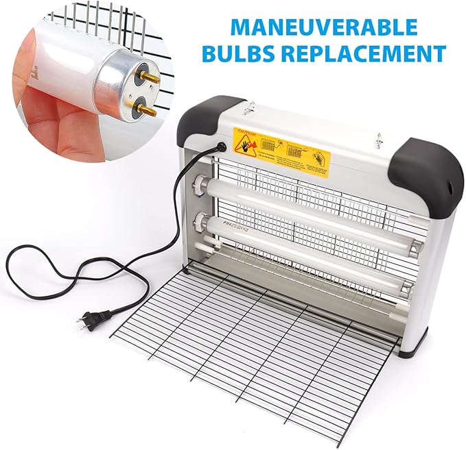 Fly Trap Indoor Bug Zapper, 2800V Powerful Flying Insect Mosquito Killer w/ 20W Blue Light Attract, Plug-in Pest Control Machine for Moth, Fruit Fly, Fungus Gnat, Garage Bug Catcher