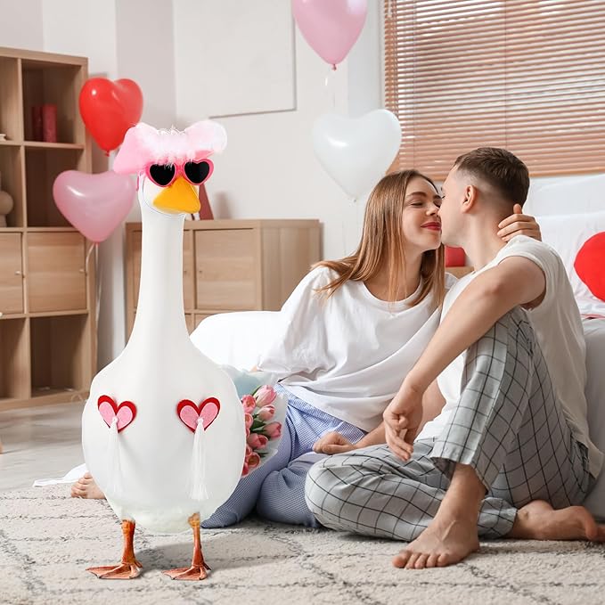 Outus Halloween Sexy Cowgirl Goose Outfits Funny Pink Cowboy Porch Goose Outfit 23 Inch Cowgirl Lawn Geese Cloth for Halloween Valentines Bachelorette Party Yard Garden Outdoor Decor