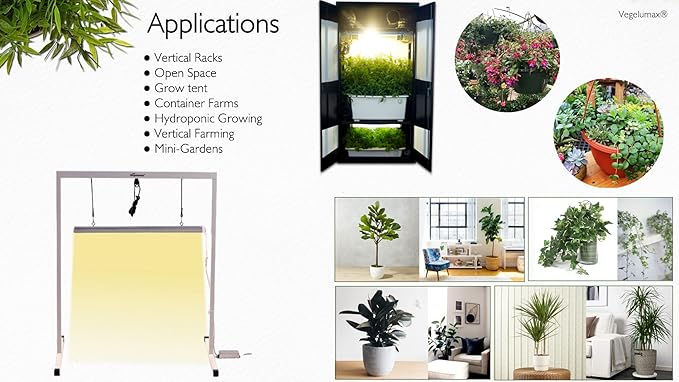 50W LED 2 feet Grow Light Lamp with Stand Rack CRI90+ for Horticulture Indoor Plant Growth Veg Flowering Fruiting,Full Spectrum 3300K,Iron Pipe Frame,Aluminum Heat Sink,Height Adjustable