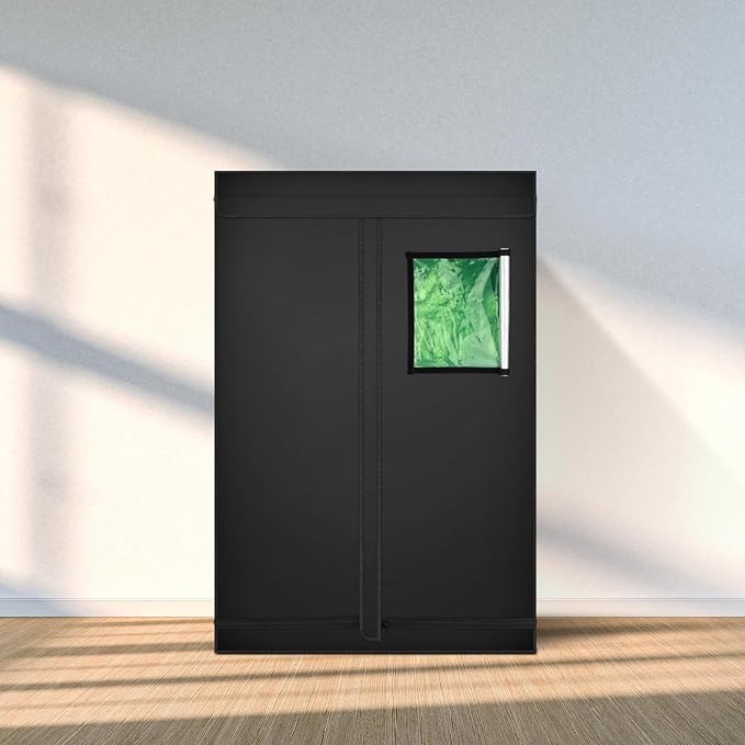 Outvita 47" x 24" x 70" Grow Tent, High Reflective Mylar Hydroponic Plant Growing Room with Removable Floor Tray & Observation Window for Indoor Plant Flower Herb