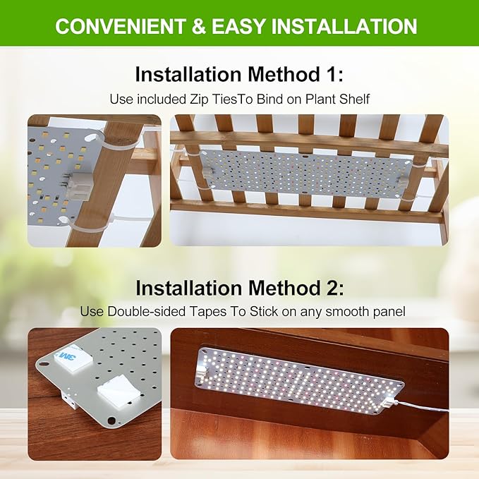 10Pack Panel Grow Lights for Indoor Plants, Seed Starting, Vegetables, Pot Plants, Bonsai with Timer, Ultra-Thin Under Cabinet & Shelf Full Spectrum LED Plant Growing Lamps, Multi-Panels Free Connect