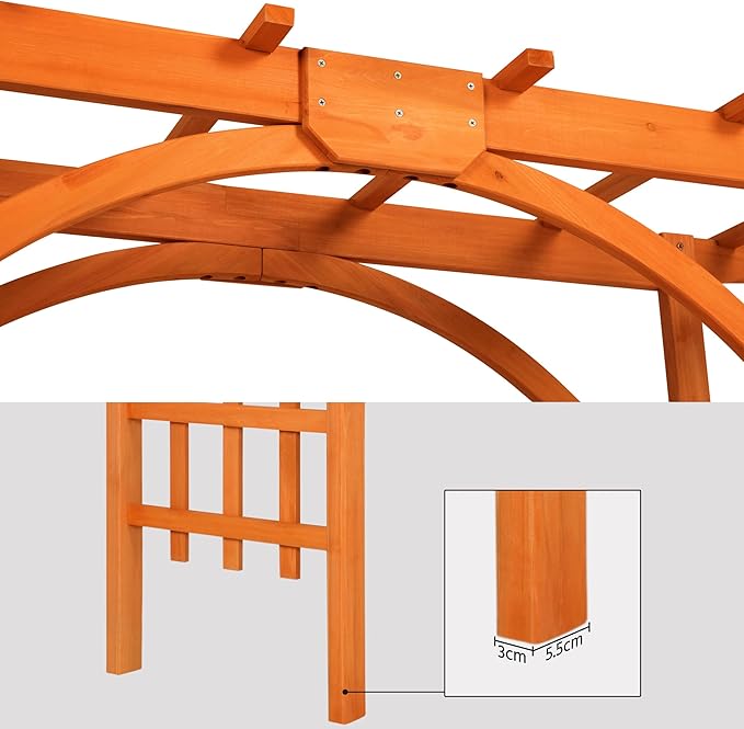 Yaheetech 85in Wooden Garden Trellis Horticulture Garden Arch Arbor for Climbing Planting Plant Stand in Garden Yard Outdoor, Brown