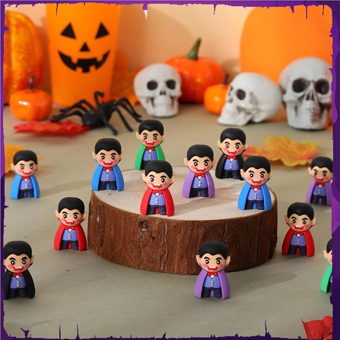 25 Pcs Mini Vampire Figurines Bulk Halloween Vampire Figures Miniatures Decorations Party Favors for Spooky Party Trick or Treating Goodies Bag Fillers DIY Craft