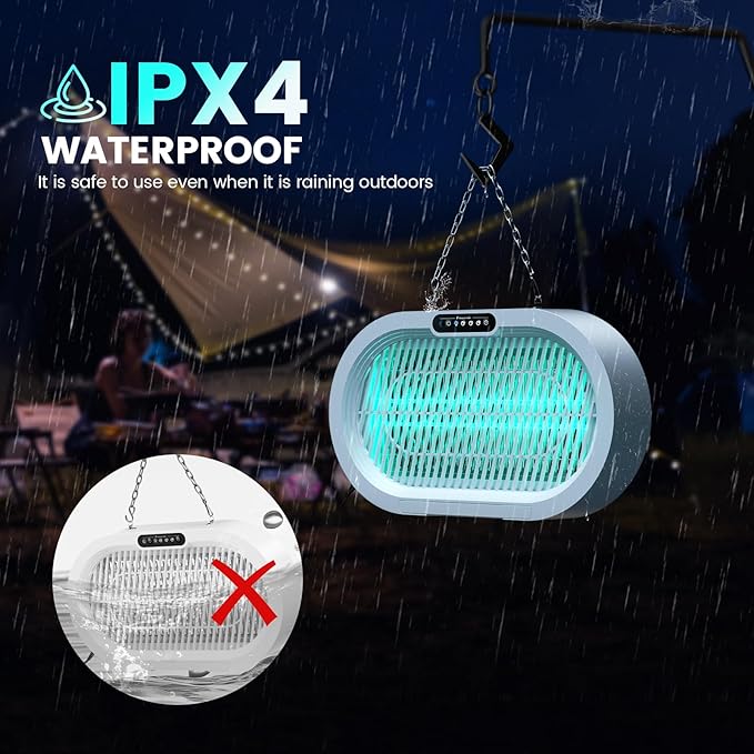 Minimoon Bug Zapper Indoor/Outdoor, High-Voltage Electric Mosquito Killer, Cold Cathode Fluorescent Light - 100,000H Lifespan, 14H Timer with Remote, Fly Trap Mosquito Zapper