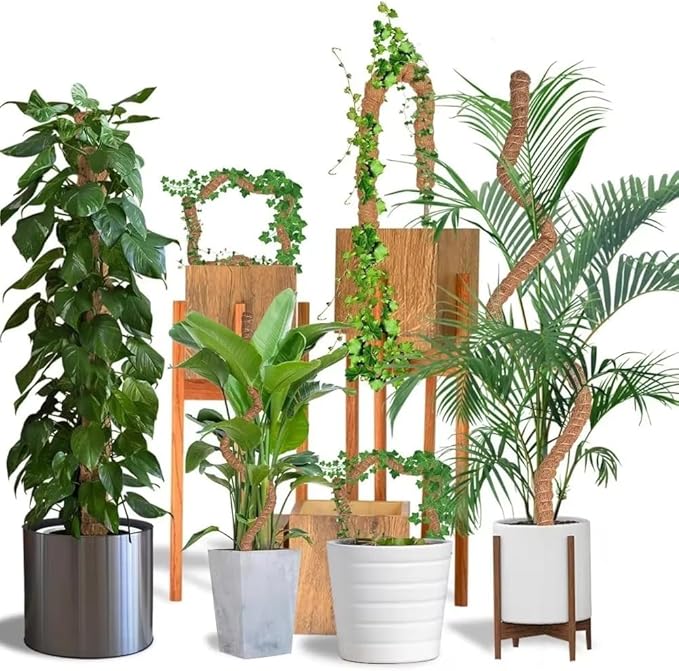 Moss Pole Monstera Plant Support – 2 Pack 28” Bendable Moss Pole Monstera Plant Support, Plant Stakes for Indoor Plants, Tall Plant Sticks Support for Climbing Plants