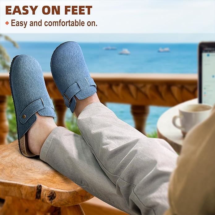 BULLIANT Comfort Clogs Slippers Sandals Nurse Work Shoes Unisex for Men Women with Cushioned Cork-Footbed