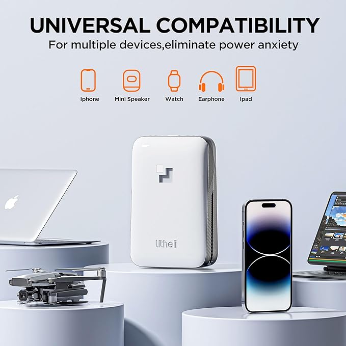 Litheli 20V Cordless Leaf Blower Battery Powered Leaf Blower, 2.0 Ah Battery Lightweight 2 Speed Mode Electric Blowers for Lawn Care, Patio, Snow, Dust, Blowing Leaves