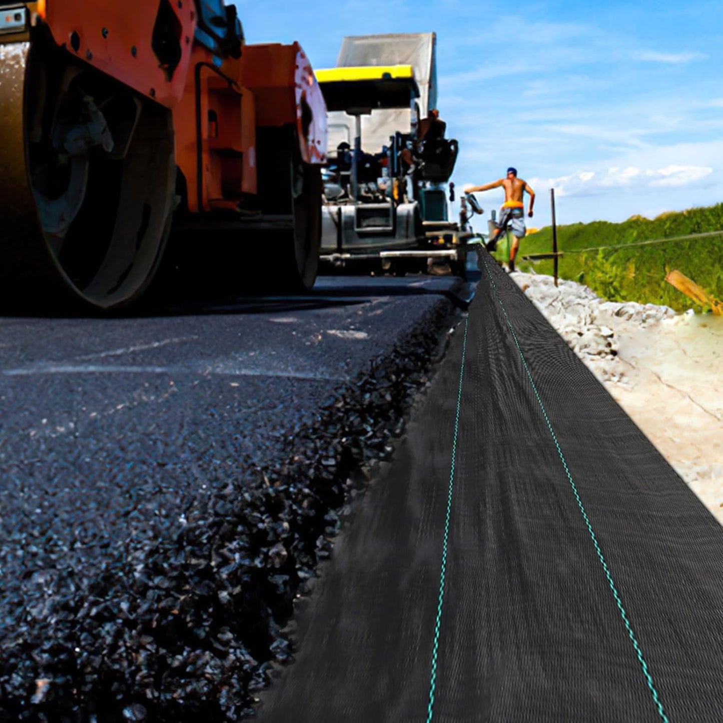 4 x 300 FT Weed Barrier Fabric,3.2 OZ Landscape Fabric,Heavy Duty PP Ground Cover for Gardening,Farming