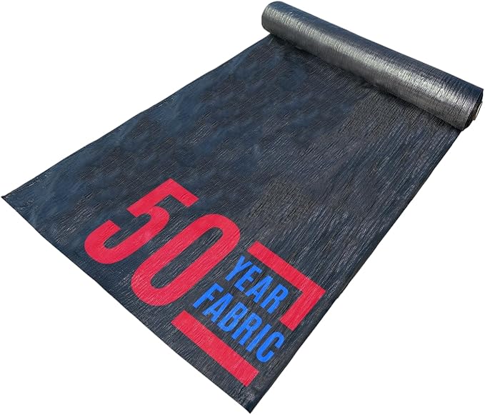 Sandbaggy 15 ft Heavy Duty Landscape Fabric | 50 Year Fabric | 6 oz Extra Thick Weed Barrier | Rock & Gravel Landscaping | UV Resistant | 365 Weed Free Guarantee (15 ft x 25 ft, 1, Count)