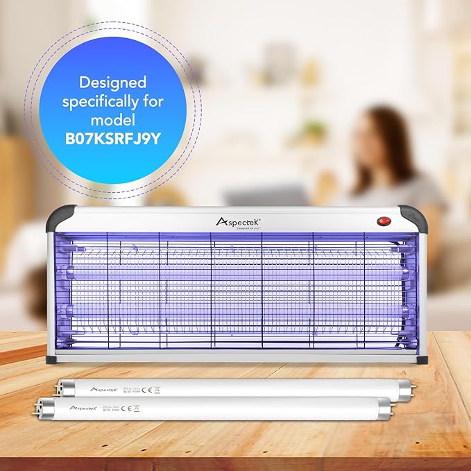 ASPECTEK Bug Zapper Replacement UV Lamp Bulbs – Light Tubes for 40W Electronic Insect Killers – Fits ASIN B07KSRFJ9Y, 2-Pack