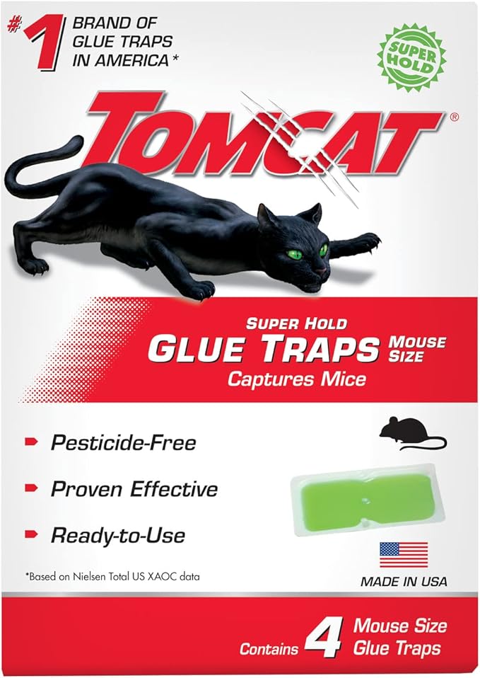 Tomcat Super Hold Glue Traps Mouse Size, 8-Pack (32 Glue Traps)