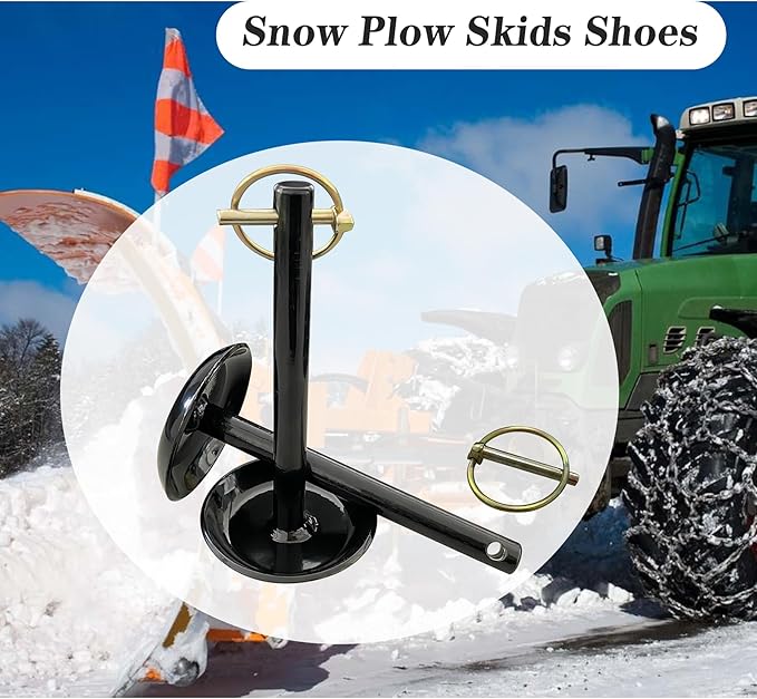 A Pair of Snow Plow Skid Shoes Snowplow Compatible with ATV UTV Moose 5/8" Shaft
