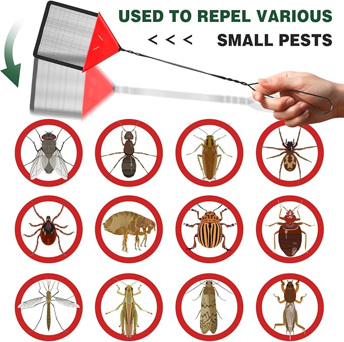 12 Pcs 21.7 x 4.3 Wire Mesh Fly Swatter with Metal Handle, Heavy-Duty Bug & Fly Swatter for Indoor Outdoor