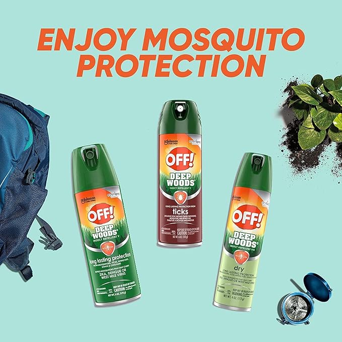 OFF! Deep Woods Insect Repellent V Ticks Aerosol 6 oz, Pack of 6
