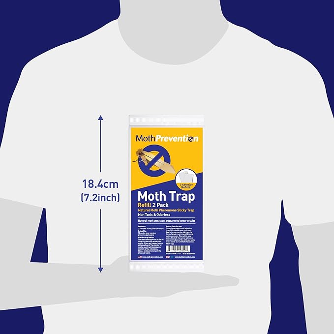 Clothes Moth Trap Replacement Strips (6 Strips in Total) - Refills for MothPrevention Moth Traps - for Closets & Clothing