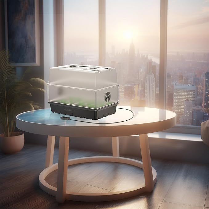 AC Infinity Heavy-Duty Humidity Dome with Full Spectrum LED Grow Light Bars, Samsung LM301H EVO Diodes, Drip Tray, 5x8 Cell Seedling Tray, 3mm Thick Dome and Vented Extension Panels, for Seed Starting