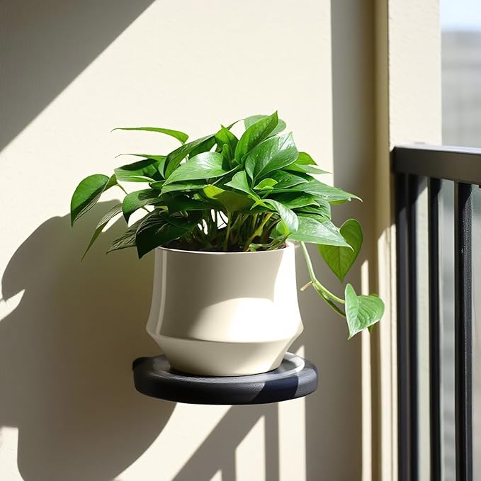 OXART Ceramic Plant Pots, 10/7.5/5.1 inch Planters Pots for Plants with Drainage Holes, Set of 3 Modern Round Decor Flower Pot for Plants Lilies, Cacti, Succulents, Snakes, and Pothos (Yellow)