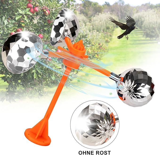 Birds Reflect Deterrent Visual Bird Scarer Deterrent Devices Outdoor Bird Control for Seagull Pigeon Harmless Device to Keep Birds Away from Your Farm Boat (Orange)