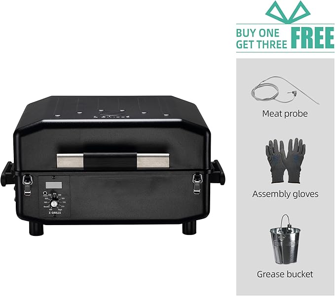 Z GRILLS Portable Pellet Grill Table Top BBQ Smoker with Digital Control, ZPG-200A