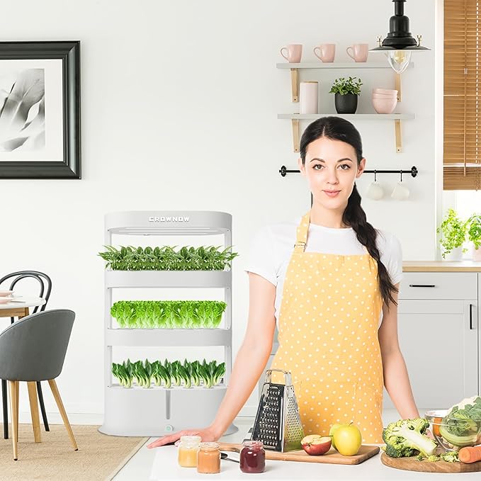 64 Pods Large Capacity Hydroponic Tower,4-Layer Hydroponics Growing System Kit with Full-Spectrum LED Grow Light,Timing Control,Indoor Hydroponic Garden for Plants Herb Vegetable