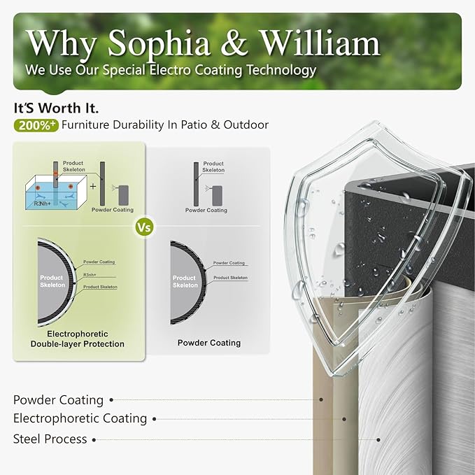 Sophia & William Half-Moon Patio Furniture Set, Curved Outdoor Sofa for 6 with Coffee Table, Rattan Sectional Sofa Outdoor Conversation Sets,Beige