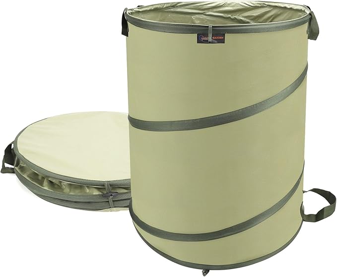 YUDI & GARDEN 45 Gallon Collapsible Garden Bag|Collapsible Trash Can|Camping Trash Can, Use for Gardening Cleanup or Party Waste and Outdoor Activities