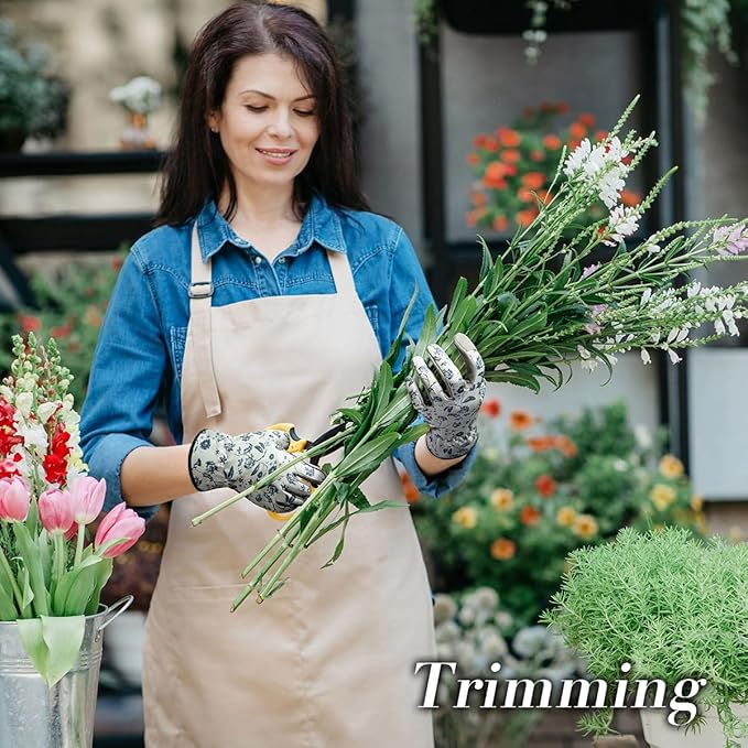 KAYGO Gardening Gloves for Women Long Sleeve, Light Protective Gloves for Yard and Outdoor Work, Best Garden Gifts for Gardener,Gray,Large