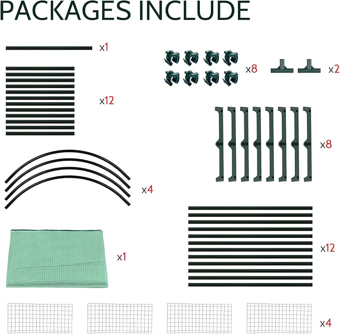 EAGLE PEAK Mini Greenhouse with Wire Shelves, Portable Indoor & Outdoor Green House with Roll-Up Zipper Door, 4 Tier, 31.5”x17.7”x63.0”, Green PE Cover