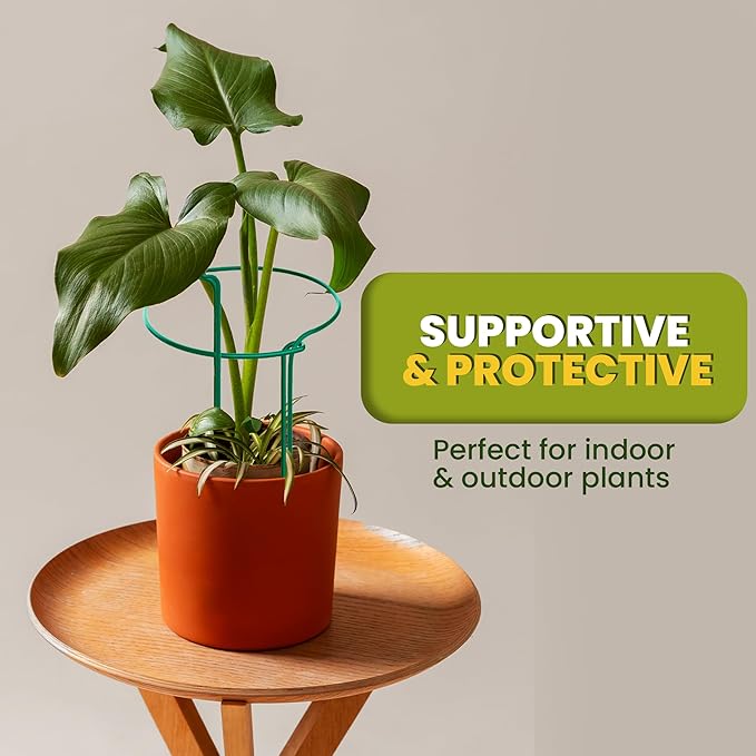 12 Pack Plant Support Stakes – Tall Plant Stakes for Indoor and Outdoor Gardens - Peony Cages and Supports - Cage Rings for Potted Flowers, Peony, Hydrangea, and Rose Bush (10" W x 16" - 24" H)