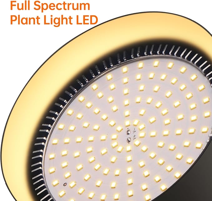 Hanging Grow Lights, Full Spectrum Hanging Plant Lights for Indoor Plants, 25W Black Grow Light Bulbs with 16.4FT Power Cord, 3000K Grow Light for Indoor Plant with Timer for Garden, Flowers