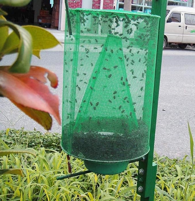 6 Pack Ranch Fly Trap, 2024 New Hanging Fly Catcher, The Most Effective Trap Ever Made with Pots, Cage Catcher for Indoor and Outdoor, Family Farms, Park, Restaurants
