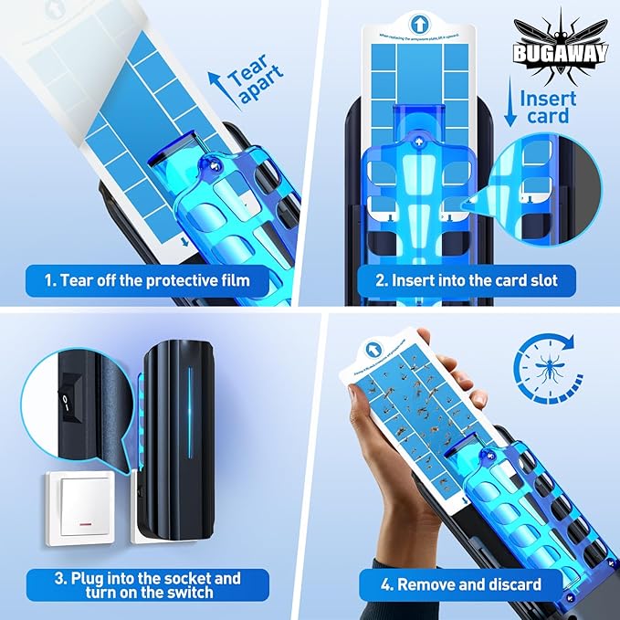 Fly Trap Indoor, Plug in Fruit Fly Traps for Indoors with 9w Night UV Light, Flying Insect Trap for Mosquito, Gnats, Moths, 10 Sticky Refills Catcher Bug Zapper Killer for House/Office