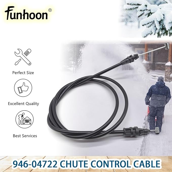 946-04722 Chute Control Cable 2-Way for Cub Cadet 1X 21-inch LHP, 1X 221 LHP, 221 LHP, MTD, Craftsman Snow Blowers Replaces 746-04722