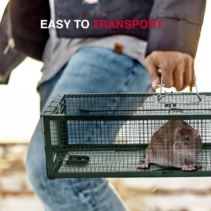 Heavy Duty Catch Release Small Live Humane Animal Cage Trap for Rat Mice Voles Weasels and Other Similar Sized Animals 18x5x5