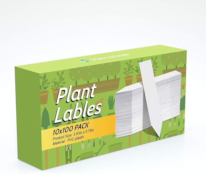 Kensizer 1000 Pcs 4 Inches Plastic Waterproof Plant Labels with a Gel Pen, Nursery Garden Stake Tags, Marker Labels Sticks for Potted Plants