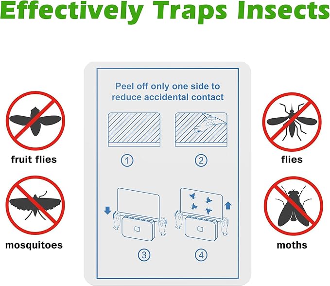 40 Packs Refill Card(Refills Only) for Plug in UV Light Fly Trap, Sticky Board Refills for LFSYS Plug-in Fly Trap