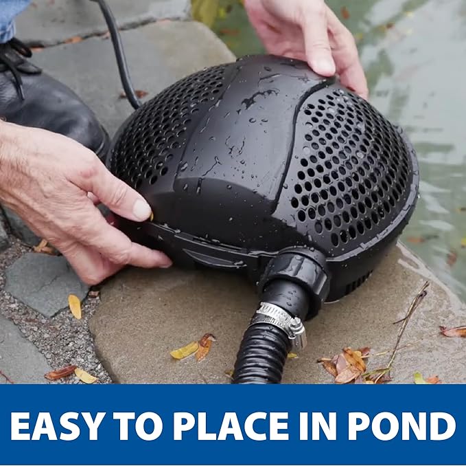 The Pond Guy SolidFlo G2 Submersible Pump for Small Ponds, Water Gardens & Waterfalls, Quiet, Durable, and Efficient Flow, Easy DIY Setup, 3600 GPH