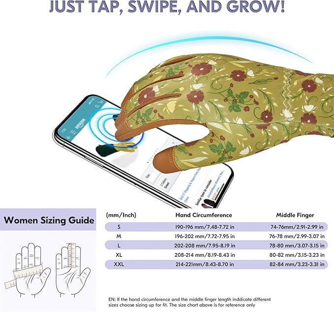 Vgo... Women Gardening Gloves Premium Goat Leather Work Gloves Thornproof for Pruning,Outdoor Activities(GA7476)