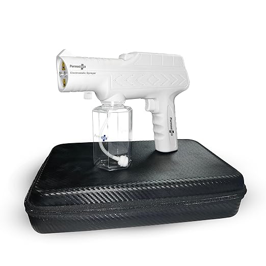 PermaSafe, Cordless PES-1025 Professional Handheld Electrostatic Fogger, Rechargeable Battery Powered ULV Fogger with 360° Coverage Technology, Adjustable Flow Rate & 10oz Tank