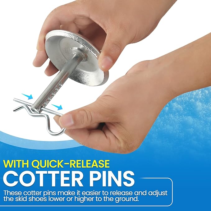 AR-PRO (2-Pack) Replacement Snow Plow Skid Shoes - Replaces Part ATV UTV Polaris K-Plow Nos 2205071 and 2208864 - Hardened Steel Snow Plow Non-Slip Base - with Quick-Release Cotter Pins