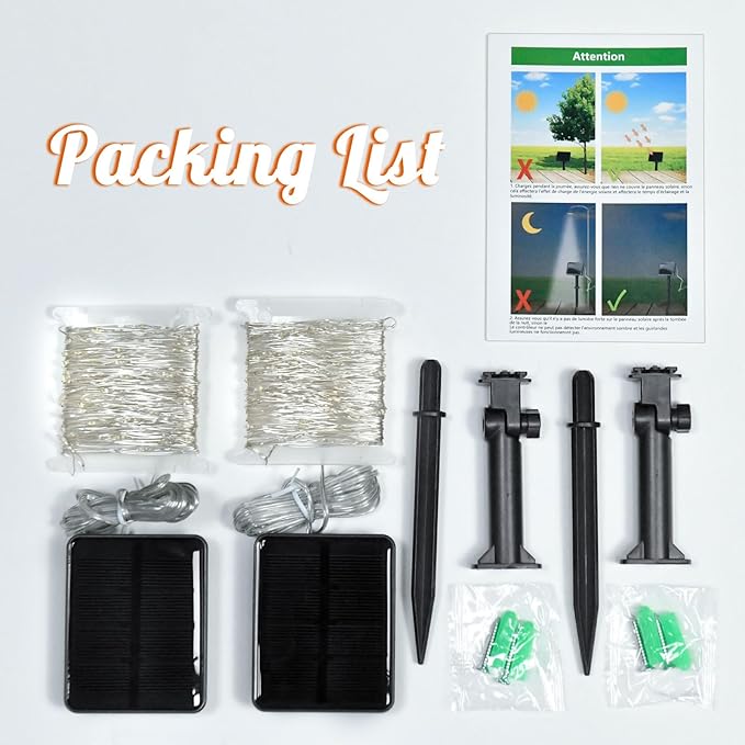 Halloween String Lights Outdoor Waterproof, Orange Solar Fairy Lights 16.4ft 50LED 8 Modes Orange Fall Outdoor Lights for Fall Decor Outside Pathway Patio Party Backyard Decorations